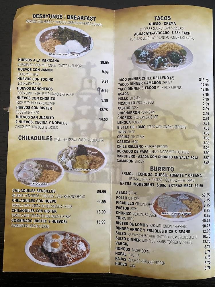 Taqueria San Juanito Menu image 3